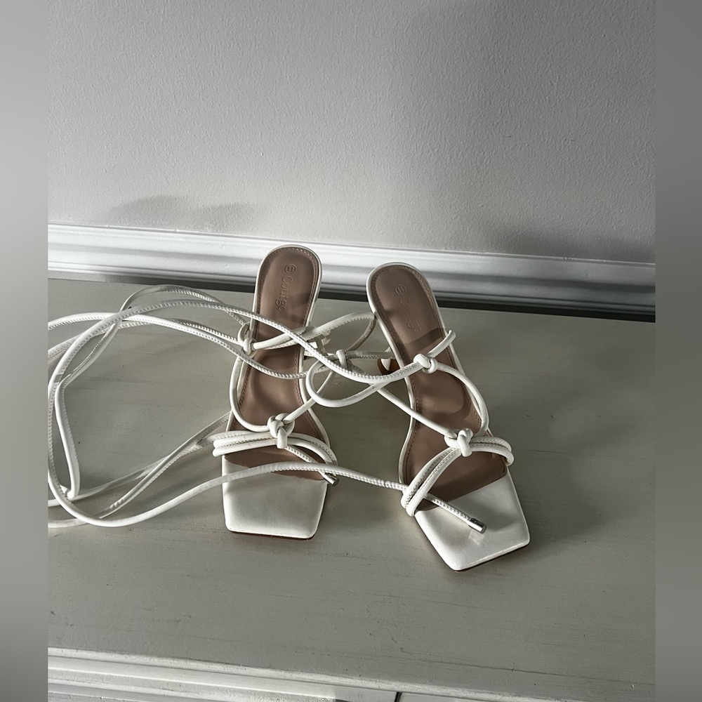 Chic White Strappy Heels